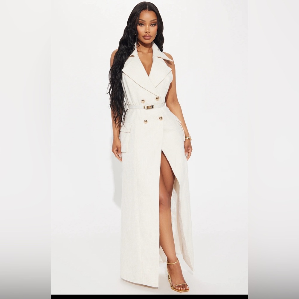 All business twill maxi dress